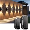 SUNNMO Lampada Solare da Esterno Alto e Basso, Applique Solare 3 Modalità IP65 Impermeabile, Faretti Lampade Luci Solari da Esterno Giardino Parete Muro Luce Calda Fredda, 3000K/4000K/6500K