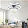 YuYe Ventilatore da soffitto con luce, 3 temperature di colore e 6 velocità, ventilatore da soffitto a LED con lampada, controllo tramite app/telecomando, silenzioso, dimmerabile (Bianco, 50CM)
