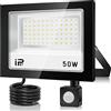 VRFMALIY Faretto LED da Esterno con Sensore di Movimento 50W, 5000LM 7000K Faro LED Esterno, IP67 Impermeabile Super Luminoso Bianco Freddo Luce di Sicurezza per Garage, Cortile, Patio,Ingresso