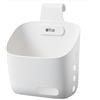Stgbcst Piccola cesta a parete in plastica con ganci, salvaspazio, impilabile, piccola cesta a parete con gancio per il drenaggio, vaso da appendere per bagno, cucina, camera da letto (bianco grande)