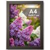 NOOGUI Cornice a4 - Legno Nero - 21x29,7cm - Parte Frontale Antiriflesso - Per Foto, Diplomi, Poster o Puzzle - Posizionamento Verticale o Orizzontale - Spessore 2 cm - Facile da Pulire