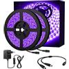 VANLUDA Striscia di luce nera 10 m raggi UV luce nera 600 pezzi 2835 LED 12 V 2A flessibile per illuminazione decorativa per feste