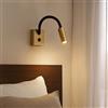 B·LED BARCELONA LED Applique da parete LED 3W con braccio flessibile | Luce calda 2800K | Orientabile | Interruttore integrato | Alluminio | Per testiere, hotel e lettura