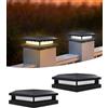 BRIMAX Plafoniera Solare per Pali 9x9 / 10x10 / 12x12 cm | 3000K/6000K Commutabile | IP65 Impermeabile | Luce per Pali di Recinzione Legno & Plastica | Autonomia 8-12h | 2 Pezzi