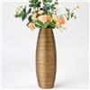 Leewadee Vaso Decorativo 34 cm - Alto Vaso Poliresina Oro per Credenza & Tavolo