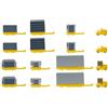 herpa 520638 - Accessori per aeroporti, 4 trattori, 12 Veicoli portacontainer