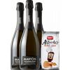 3 Bottiglie Valdobbiadene Prosecco Superiore DOCG Extra Dry Martòn + Amica Chips BBQ Alfredo's 3 x 130gr - Bollicine