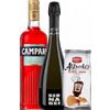 Bitter Campari 1Litro + Prosecco DOC 2022 Bernabei + Amica Chips BBQ Alfredo's 3 x 130gr - Liquori