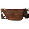 Marc Peter Georgia Marsupio in pelle | Marsupio con cintura di ricambio | Crossbody Marsupio in pelle | Hip Bag, Cera abbronz, Classico