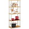 Furinno Turn-S-Tube Espositore multiuso a 5 livelli con tubi quadrati, faggio/bianco