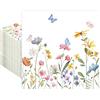 Yamobi 40 tovaglioli per matrimonio, tovaglioli, primavera, eucalipto, farfalle, fiori, per baby shower, compleanno, matrimonio, festa (33 x 33 cm)