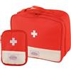 JDBlissful 2 Pezzi Borsa Pronto Soccorso, Mini Kit di Pronto Soccorso Portatile, Borsa Pronto Soccorso Vuota per Casa per Le Emergenze, in Ufficio, In Escursionismo (Portable Medical Bag - Red)