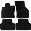 Safe Travel, Tappetini per auto su misura in resistente gomma da 3 mm con bordo nero, con clip di sicurezza, per Volkswagen Golf MK7 2012-2017, confezione da 4