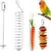 Jaczora 2 giocattoli per arricchire ratti, in acciaio inox, a spirale, mangiatoia lenta, per frutta e verdura, accessori ideali per gabbia, topi e uccelli, roditori, puzzle giocattolo (argento)