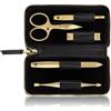 Zwilling Set manicure premium da 5 pezzi con tronchesino compatto in pelle nera Set per manicure 1 pz.