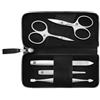 Zwilling Set manicure e pedicure da 5 pezzi con forbici per unghie, vegano, nero Set per la cura delle unghie 1 pz.