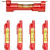 Catelves Livella a bolla per corda, 4 pezzi, colore rosso, livella a bolla professionale, livella a bolla per lavori di muratura, idraulici, lavori di grondaia, livello spirito