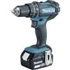 Makita DHP482JX13 - Trapano avvitatore a percussione a batteria, 18 V/3,0 Ah, 2 batterie + caricatore in Makpac, set di accessori da 120 pezzi, petrolio/nero