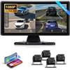 Hodozzy RV 4 Telecamera Pposteriore con Carplay Senza Fili Android Auto, 10,36 Zoll IPS Bluetooth Touchcreen, DVR 1080P con USB/TF Card, IP68 Impermeabile Visione Notturna per Camion Autobus Camper