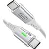 INIU Cavo USB C USB C 100W, [2m/Bianco] Cavo USB Type-C PD 5A Ricarica Rapida QC 4.0 Nylon Cavo Tipo C Caricabatterie Cellulare per iPhone 17 16 Pro Max, Samsung S25, iPad MacBook, Pixel 10 Pro ECC.