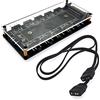JZK Hub ARGB da 5 V a 3 pin con alloggiamento, incluso cavo di prolunga, 5 V 3 pin RGB LED Splitter Hub con porta SATA/IDE, nastro biadesivo sul lato posteriore