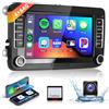 podofo 4G e 64G Autoradio 7 Bluetooth per VW Golf 5 6 Polo Passat Skoda Touran Seat Wireless Carplay Android Auto, WiFi GPS Navi HiFi RDS/FM Radio 2 din con telecamera di retromarcia AHD/DVR/Canbus