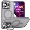 CasurvivePro Custodia magnetica protettiva per fotocamera con supporto per iPhone 14 Pro Max, compatibile con MagSafe] Custodia protettiva opaca, sottile e antiurto per iPhone 14 Pro Max, grigio