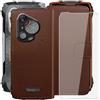 HGJTFANY Custodia + Vetro Temperato per Blackview BL7000 (6.78), 9H Durezza Pellicola Protettiva, Classico Flip Protezione Cover Funzione staffa Portafoglio Case - Brown