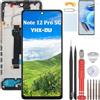 YHX-OU 6.67'' Nero+Telaio Schermo per Xiaomi Redmi Note 12 PRO 5G 22101316G LCD Display Touch Screen Completo Digitizer Ricambio Assembly con Utensili Inclusi + Vetro temperato