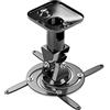 deleyCON Universal Beamer Supporto per Proiettore a Soffitto +-25° Inclinabile 360° Orientabile Resistente Fino a 15kg Supporto a Soffitto 215mm - Nero