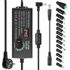 Pixelure Adattatore di rete regolabile 3-24V 5A 120W, alimentatore universale 120W Adattatore regolabile, 100V-240V CA a CC 5A Alimentatore con indicatore di tensione a LED e 14 punte e cavo di polarità