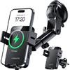 MOKPR 15W Caricatore Wireless Auto, [Bloccaggio Automatico], Ricarica Wireless Auto per Clip di Presa d'aria Pannello Degli Strumenti Parabrezza per iPhone 16/15/14/13/12&Samsung S24 S23 S22