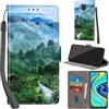 PHINIENLAND Cover per Xiaomi Redmi Note 9 Pro / 9 Pro Max Case PU Pelle Custodia [Kickstand] [Chiusura magnetica] [Slot per Schede], Portafoglio Flip Custodia per Redmi Note 9S,Foresta