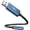 MillSO Adattatore da jack a USB, scheda audio USB esterna a 3,5 mm, presa TRRS a 4 poli (audio e microfono), adattatore audio Aux per cuffie, altoparlante, PC, laptop, desktop, PS4, PS5-28 cm