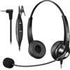 Callez Cuffie Telefono Fisso Cordless Dect con Jack da 2,5mm, Auricolari Call Center con Microfono a Cancellazione del Rumore per Panasonic Gigaset Alcatel VTech Cisco SPA Grandstream Polycom Yealink W52P