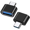 BORLTER CLAMP Adattatore USB C a USB A 3.0 (2 Pezzi), Adattatore Tipo C a USB 3.0 Compatibile con MacBook, Tipo C Tablet e Smartphone, Nero