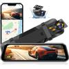 Vtopek WiFi Dash Cam Auto 4K Dashcam 10-Pollici Specchietto Retrovisore Auto con Impermeabile Telecamera Posteriore Scheda SD 64G Dashcam Auto Specchietto con WDR Grandangolo 170° Visione Notturna