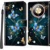 PHINIENLAND Cover per Honor Magic8 Lite PU Pelle Custodia Flip Farfalla