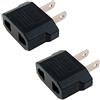OcioDual 2x Spina Riduzione Adattatore da Passo Tipo A/C/E/F/E+F 2 Pin EU a Passo Tipo A 2 Pin America USA China 10A - 250V. Nero