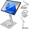 Dtenlur Supporto per Tablet Regolabile in Lega di Alluminio, Regolabile Girevole Scrivania Titolare con 360° Rotante Base, Porta Pieghevole Tablet Compatibile iPad/Air/Pro/Mini, Samsung - 7-13