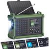 ROCAM Radio DAB Portatile con Bluetooth, Radio a Manovella 12000mAh con Pannello Solare e Dinamo, Radio Digitale DAB+/FM con Display a Colori 2,4, 80 Stazioni, Torcia LED,USB, SOS, IPX6 per Campeggio