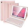 SOPPY Custodia con tastiera Bluetooth per iPad 6a/5a generazione (2017-2018), iPad Pro 9.7, iPad Air 1-2, tastiera wireless staccabile con portamatite, custodia protettiva sottile, ricaricabile USB-C,