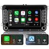 THIHPHOATLI Autoradio con CarPlay wireless compatibile con VW Polo,Golf 5,Golf 6,Passat,Tiguan, Touran,T5,Schermo IPS,Stereo VW Supporta Android auto e SWC originale,Bluetooth,AM FM RDS,USB,EQ/DSP,Navigatore