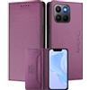 MOJIA Custodia per Honor 400 Smart, Resistente a Cadute e Graffi, Alta Qualità PU Pelle Stile Portafoglio Cover Folio con Chiusura Magnetica. Dark Purple