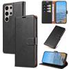 KKEIKO Cover per Samsung Galaxy S24 Ultra, Antiurto Custodia in PU Pelle con Slot per Porta Carte, Magnetico Protettiva Cover per Samsung S24 Ultra, Nero