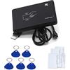 YAVIS Lettore RFID, Lettore Scheda IC Carta RFID Card Reader USB 13.56MHz Configurabile Em di Prossimità Intelligente 5pcs RFID Chip Keyfob con 5pcs13,56 MHz Cards