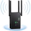 Colexy Ripetitore WiFi Potente per Casa, 1200Mbps WiFi Extender Dual Band 2.4GHz/5GHz con 4 Antenne ad Alto Guadagno, Porta Ethernet, WPS, Display Intelligente, Supporta Modalità Ripetitore/Router/AP