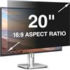 Pozlle Pellicola Protettiva Privacy per Monitor 20 Pollici 16:9 (44.3 x 25 cm), Antiriflesso e Anti-Luce Blu, Rimovibile, Anti-Spy Film per Ufficio