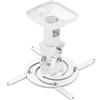 deleyCON Universal Beamer Supporto per Proiettore a Soffitto +-25° Inclinabile 360° Orientabile Resistente Fino a 15kg Supporto a Soffitto 215mm - Bianco