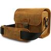 MegaGear Pebble Messenger Bag in vera pelle per fotocamere Mirrorless, Instant e DSLR